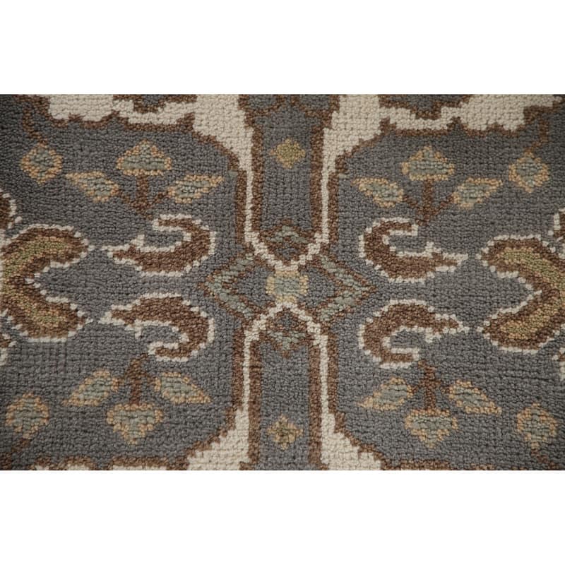 Grey Transitional Oushak Oriental Runner Rug Handmade Wool Carpet - 2'7"x 9'9"