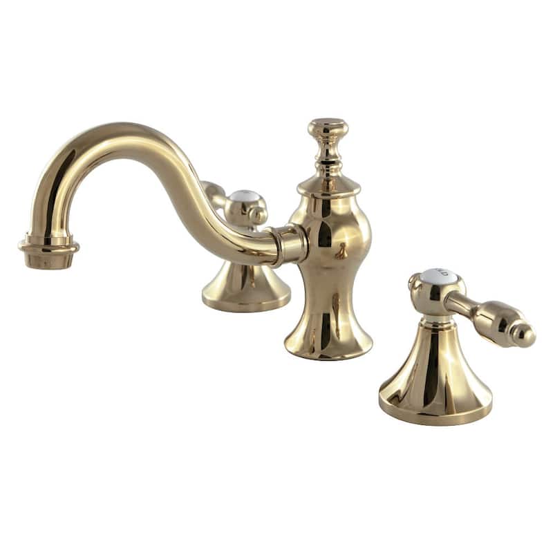 Kingston Brass Tudor 1.2 (GPM) Widespread Bathroom Faucet - Includes - Polished Brass - Polished Brass