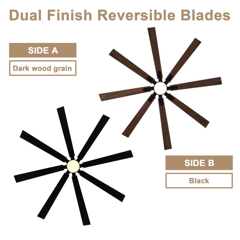 Bella Depot 72" Black Industrial Ceiling Fan with Light and Remote