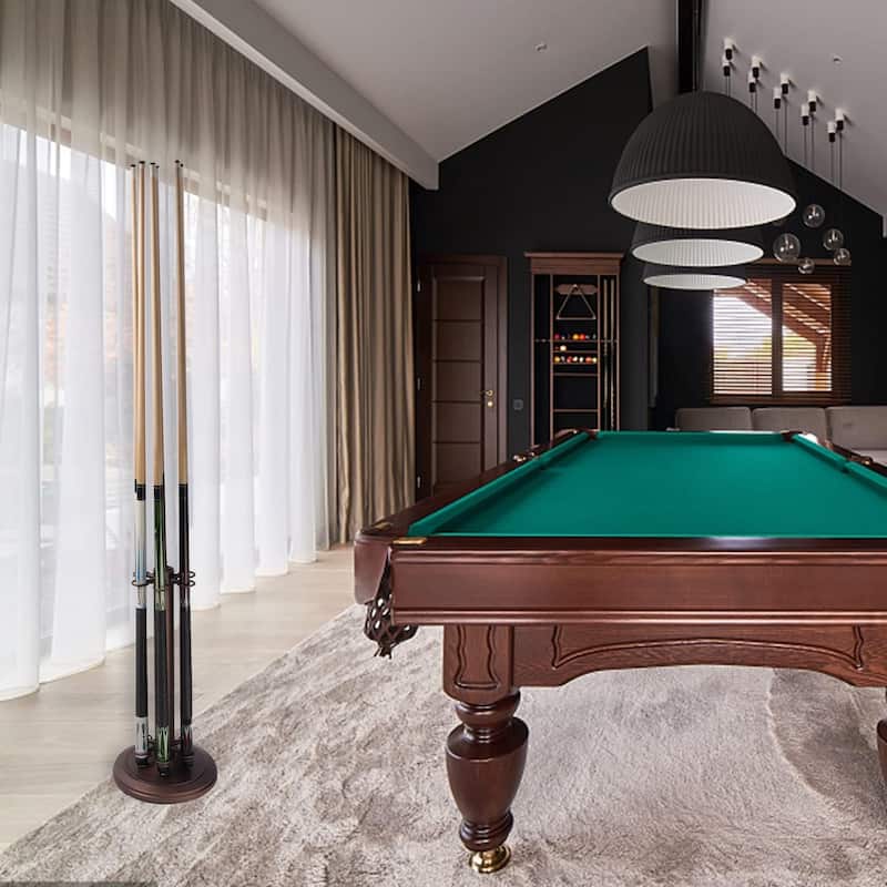 GSE™ 6-Cue Floor Stand-Style Metal Billiard Pool Cue Rack, Holds 6 Pool Cue Sticks