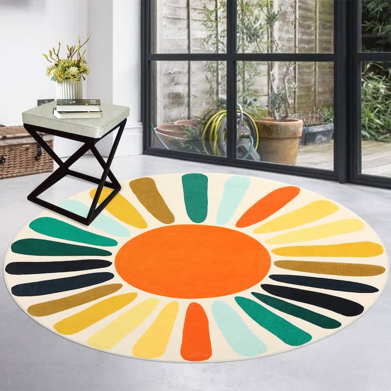 Garvee Rainbow Sol Kids Area Rug