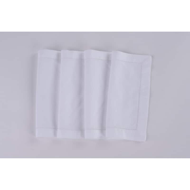 Milan Cocktail Napkin Set (Set of 4) - White