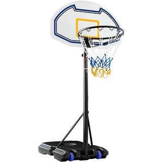 Height-Adjustable Basketball Hoop, Portable Backboard System w/ Wheels