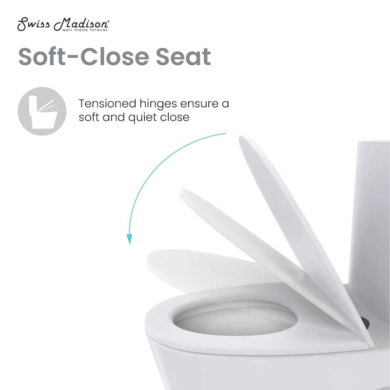 Dieppe One Piece Toilet Dual Vortex Flush, Black Hardware 1.1/1.6 Gpf - 27.45" x 13.85" 27.85"