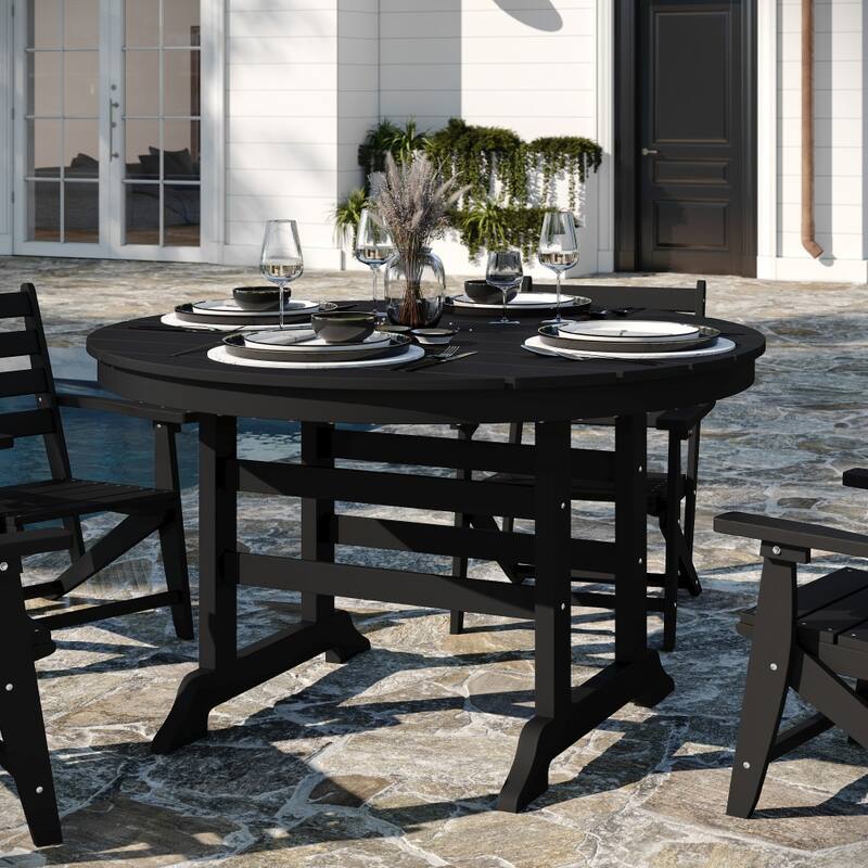 Commercial All Weather Adirondack Table and 4 Chairs with Cupholders