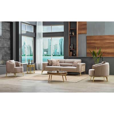Sakir 3-piece Living room Set, Metal Legs