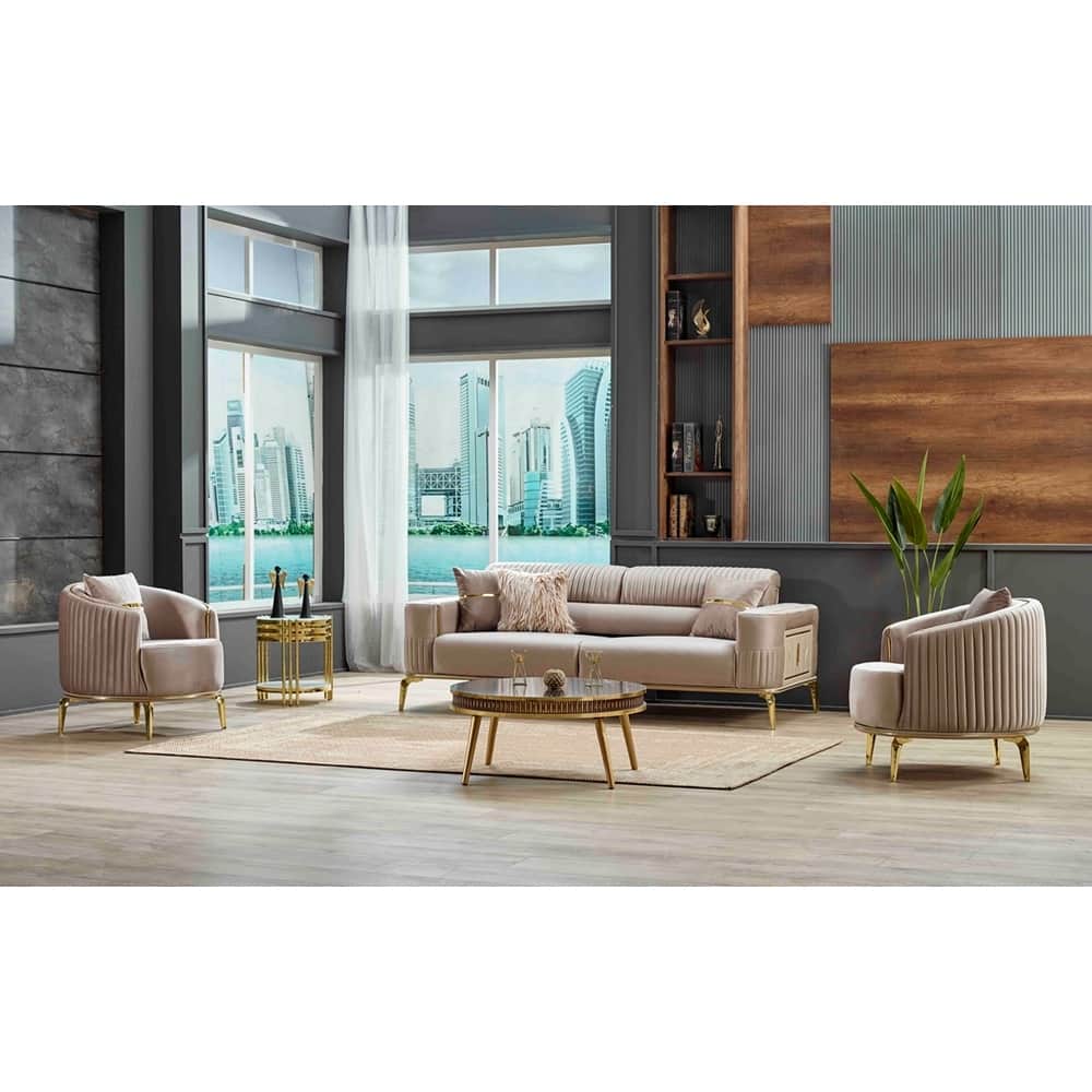 Sakir 3-piece Living room Set, Metal Legs