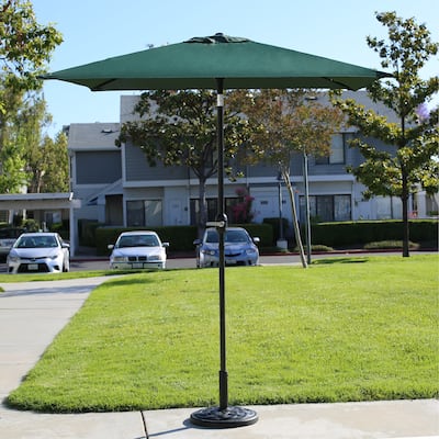 EVE Modern 6.5 Ft Square Market Umbrella and Paito Umbrella with Tilt and Crank--Dark Green Color