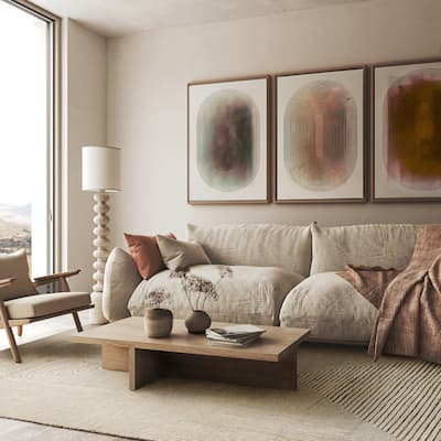 EXQUISITE RUGS Crescent Hand-knotted New Zealand Wool Ivory Area Rug.