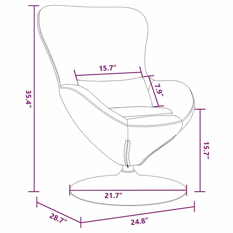 vidaXL Egg Chair Black/Dark Grey Fabric - 24.8 x 28.7 x 35.4
