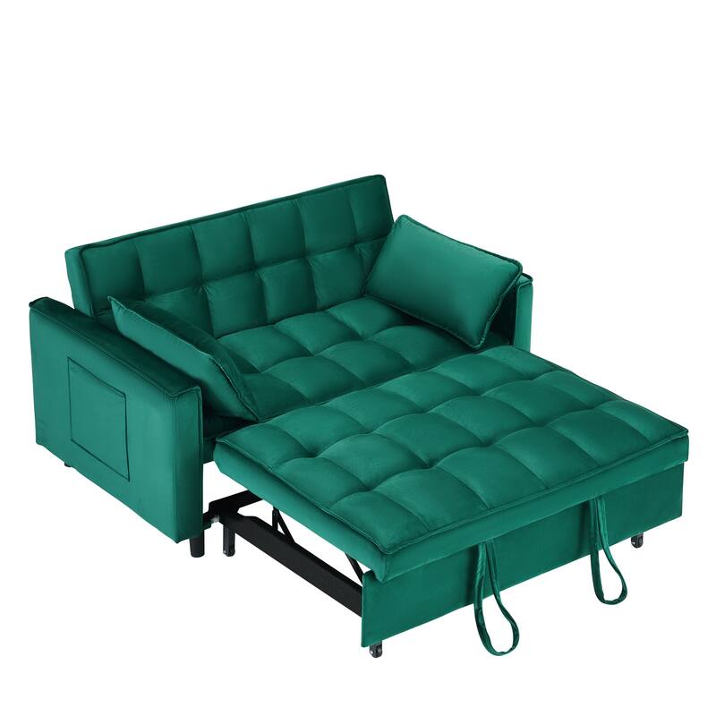55" 3-in-1 Double Pull-Out Sofa Bed for Living Room