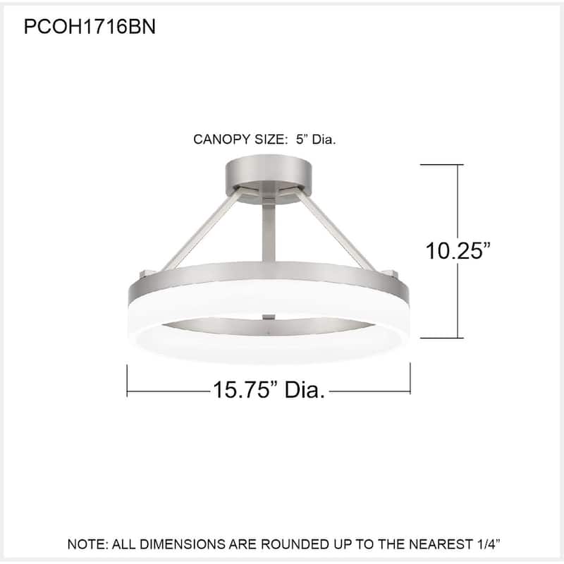Cohen Integrated LED Brushed Nickel Semi-Flush Mount