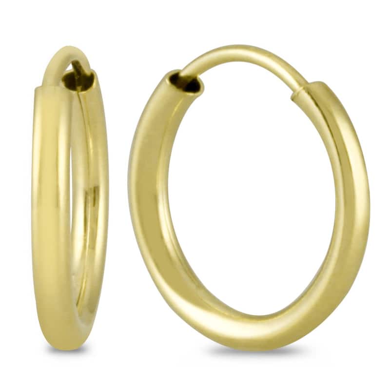 Marquee Jewels 14k Yellow Gold 10-millimeter Hoop Earrings