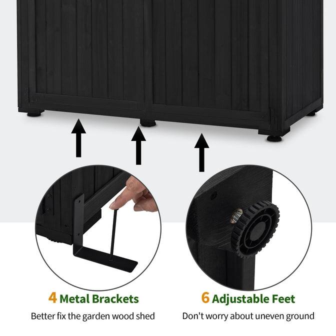 MCombo Large Outdoor Storage Cabinet Shed with Lock (46.9" x 22.4" x 66") , Wooden 1911 - 46.9" x 22.4" x 66"