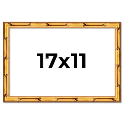 17x11 Frame Gold Bamboo Picture Frame - Complete Modern Photo Frame
