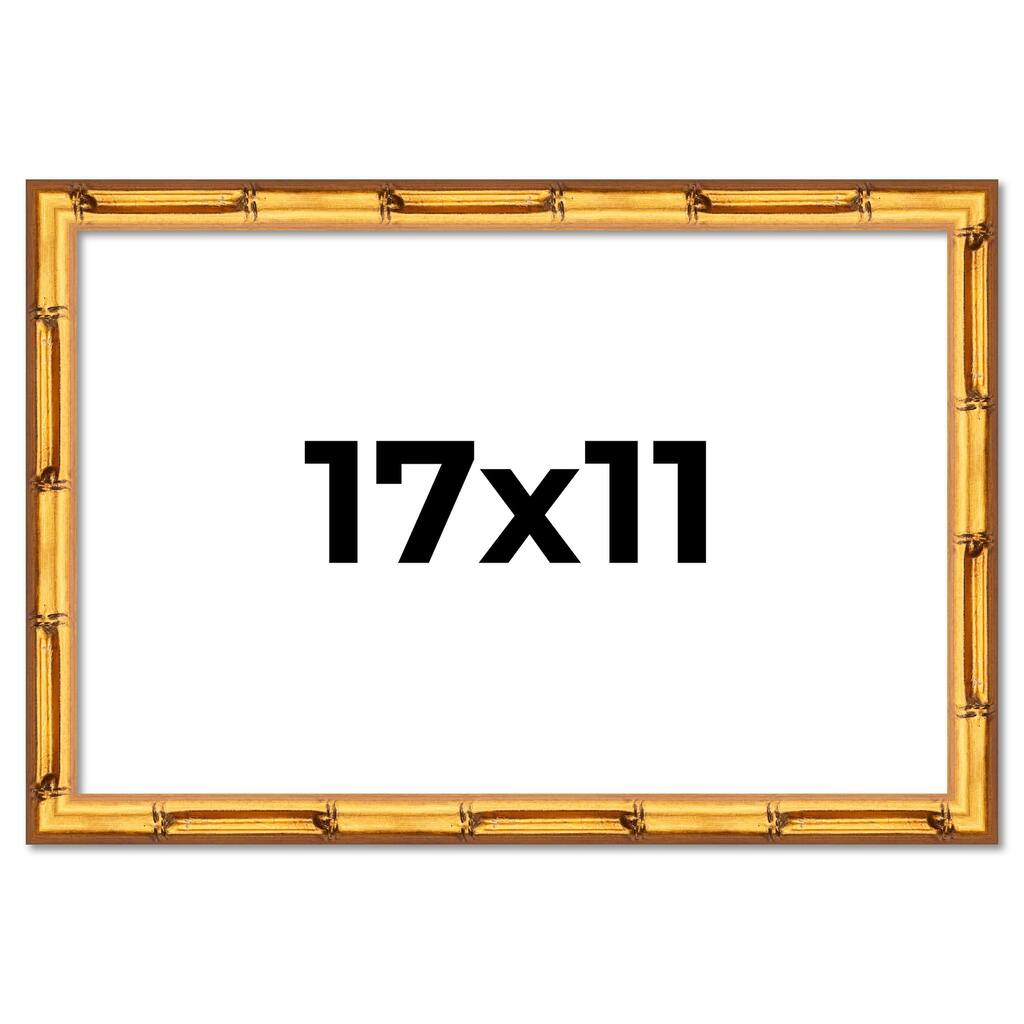 17x11 Frame Gold Bamboo Picture Frame - Complete Modern Photo Frame