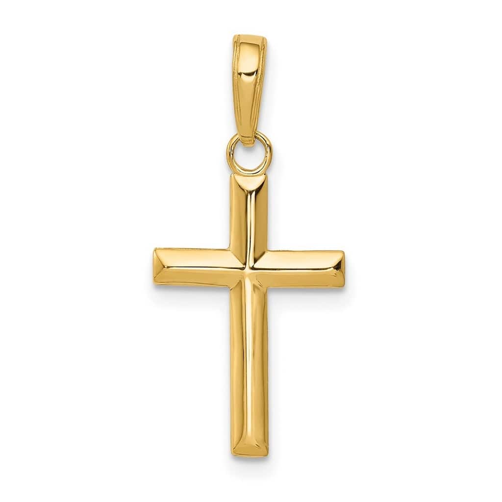 Curata 10k Gold Small Religious Faith Cross Pendant Necklace