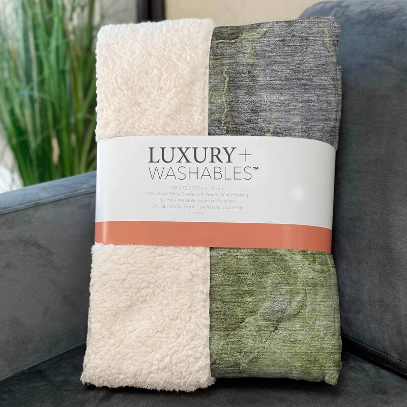 Premium Machine Washable Abstract Contemporary Sherpa Throw Blanket