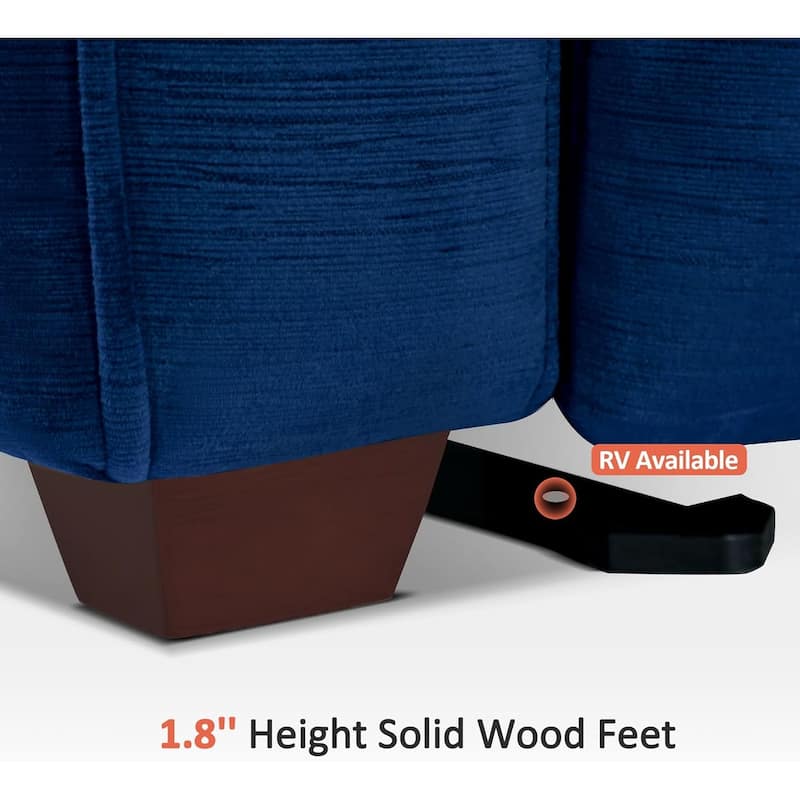 MCombo 61.6'' Wall Hugger Power Loveseat Recliner Sofa with Adjustable Headrest and USB A & C Charge Ports