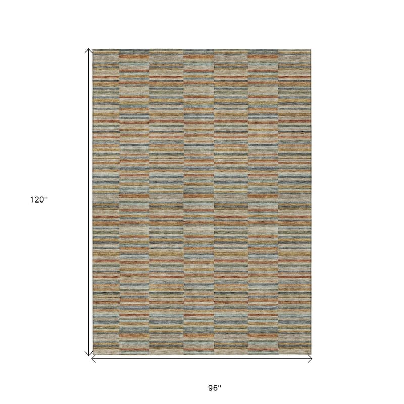HomeRoots Striped Transitional Rectangle Outdoor Rug
