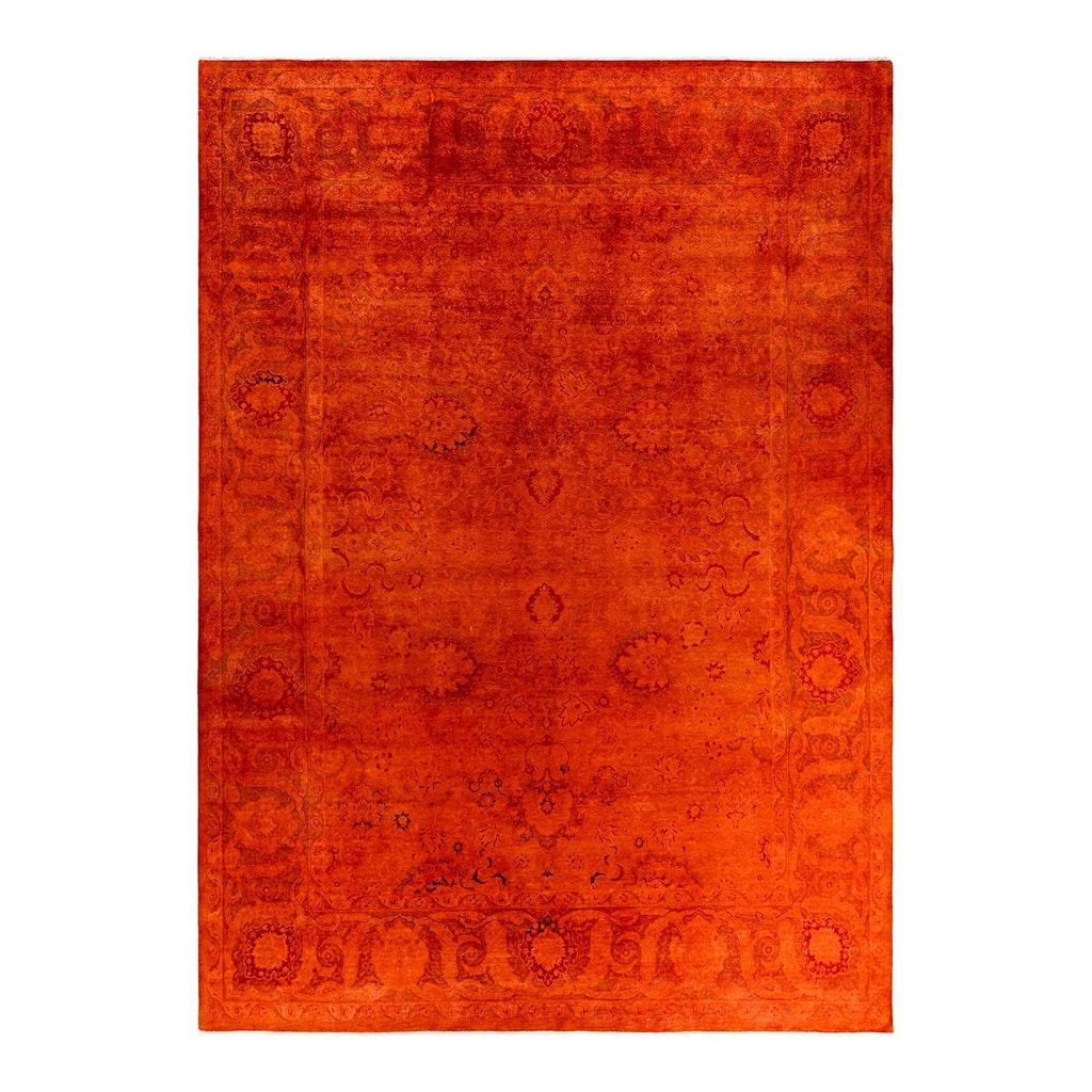 Contemporary Overdyed Wool Hand Knotted Area Rug - 9' 2" x 12' 8"