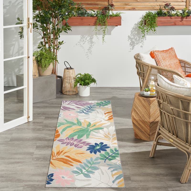 Nourison Suncoast Indoor/Outdoor Tropical Floral Area Rug - Multicolor - 2' x 6'