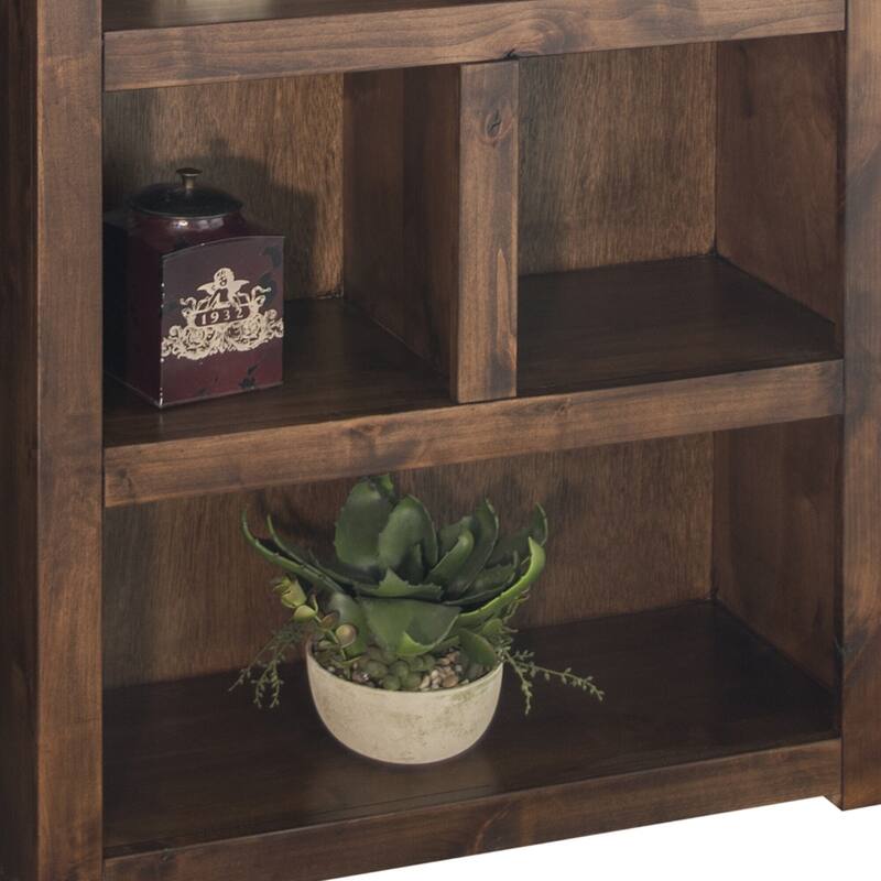 Bridgevine Home Sausalito 64 inch high Bookcase, No Assembly Required, Whiskey Finish