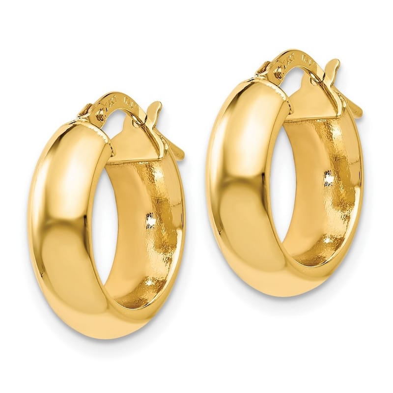 Curata 14k Yellow Gold Polished 5x17mm Wide Hoop Earrings