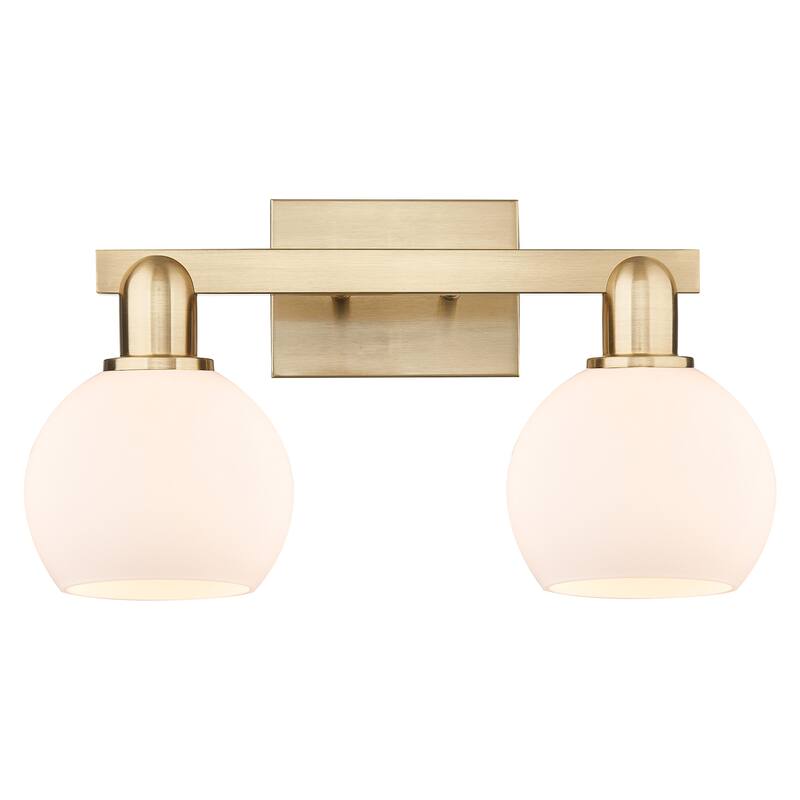 Innovations Lighting 716-2W-10-17 Athens Vanity Athens 2 Light 17" - Champagne Bronze / Matte White
