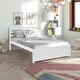 preview thumbnail 1 of 7, Simple and Modern Full Size Wood Platform Bed Frame with Headboard and Under bed Storage Space, 8 Strong Slats, Easy Assembly White - Full