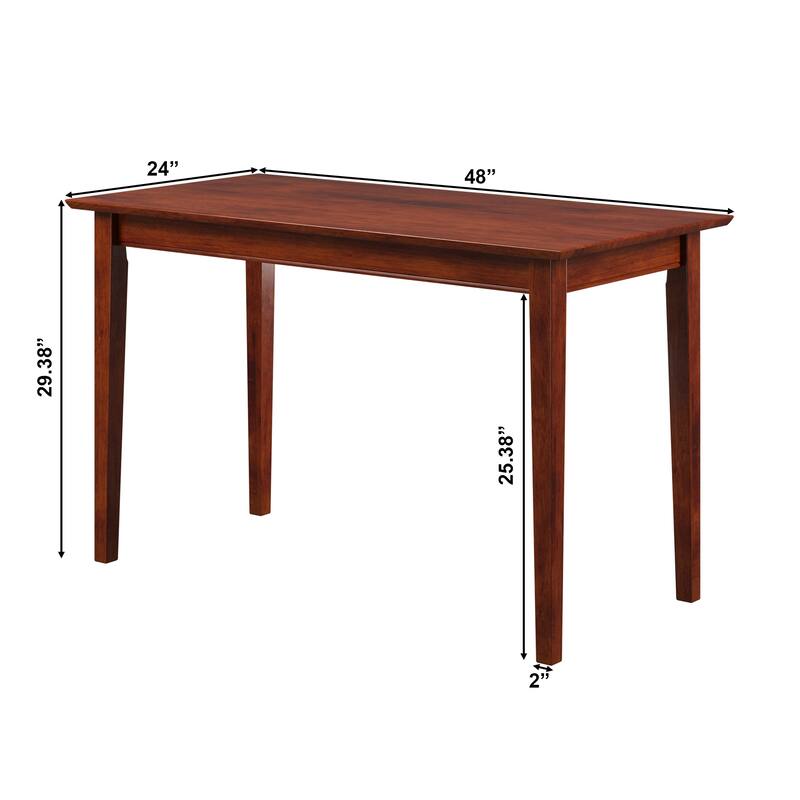 Shaker Solid Wood Table with USB Charging Station in Walnut