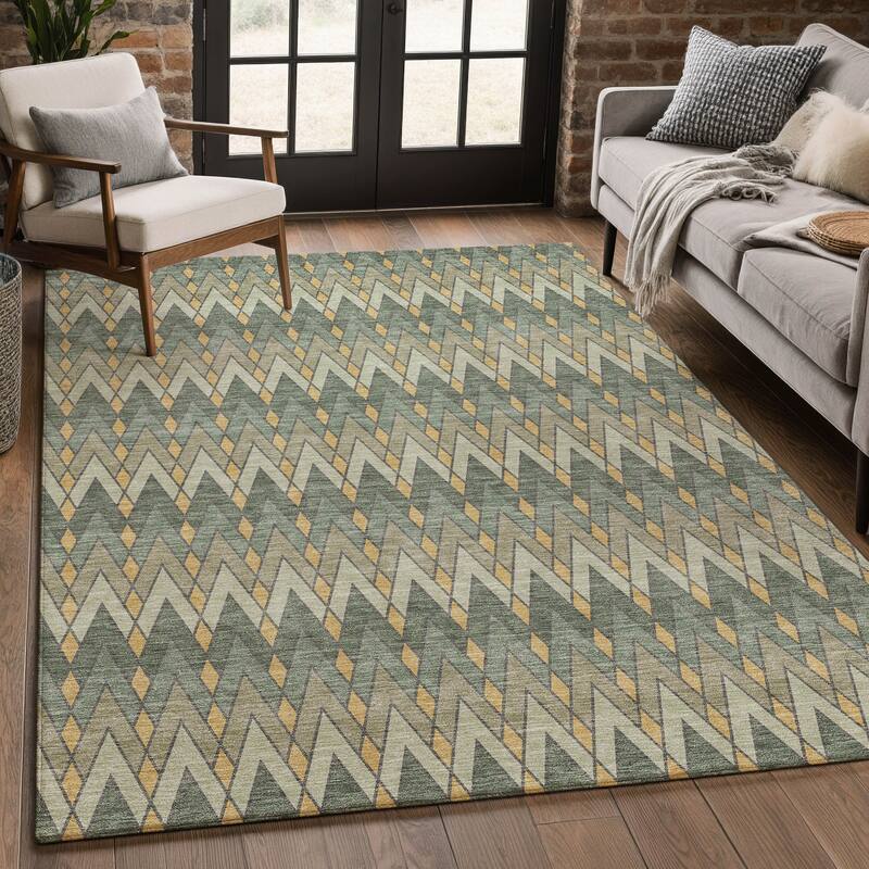 Machine Washable Indoor/ Outdoor Modern Baxter Chantille Rug