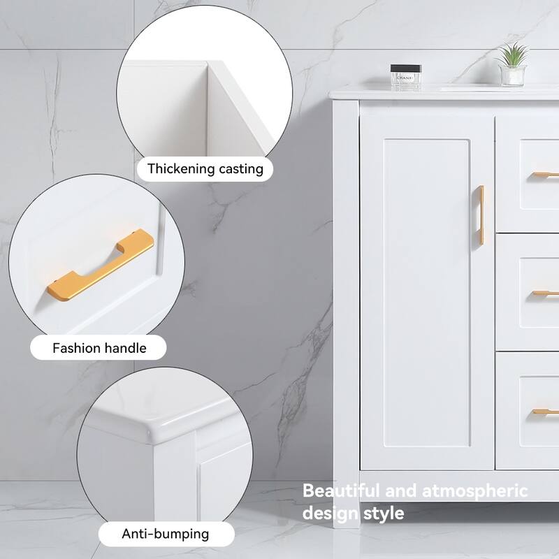 36" Bathroom Vanity with Undermount Single Sink and 2 Doors and 3 Drawers - 36''