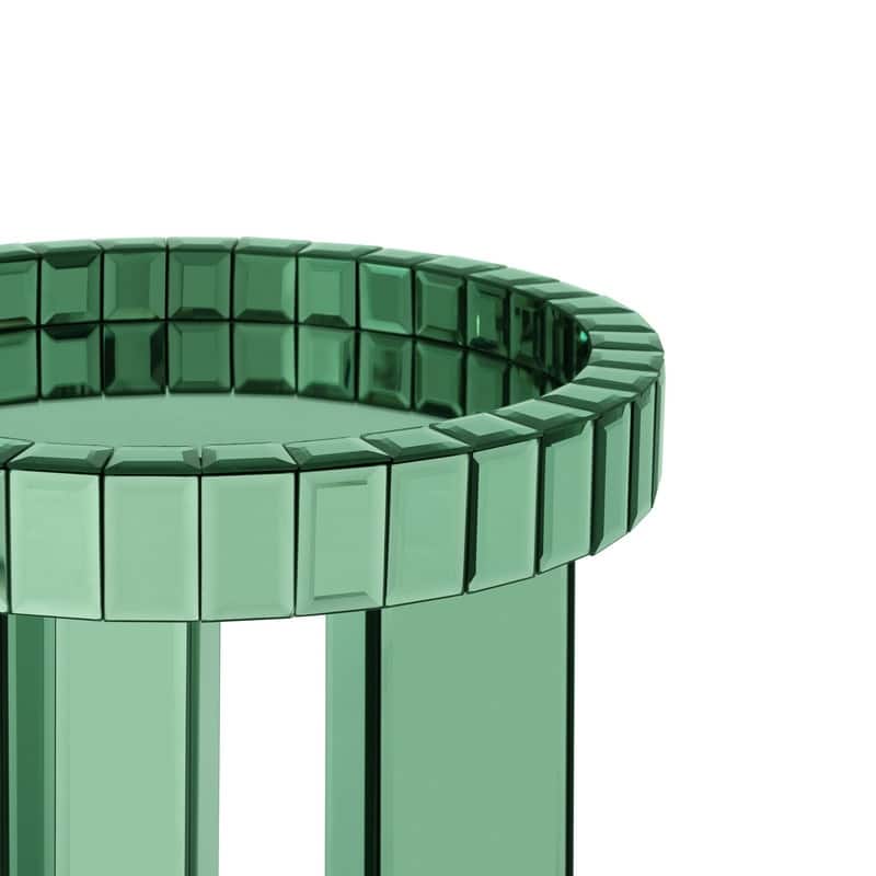 Modern Round Glass End Table with Tray Top