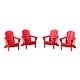 preview thumbnail 1 of 10, Laguna Weather Resistant Outdoor Patio Folding Adirondack Chairs (Set of 4) Red
