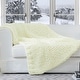 preview thumbnail 7 of 48, Cheer Collection Ultra Plush Chunky Cable Knit Throw Blanket Ivory