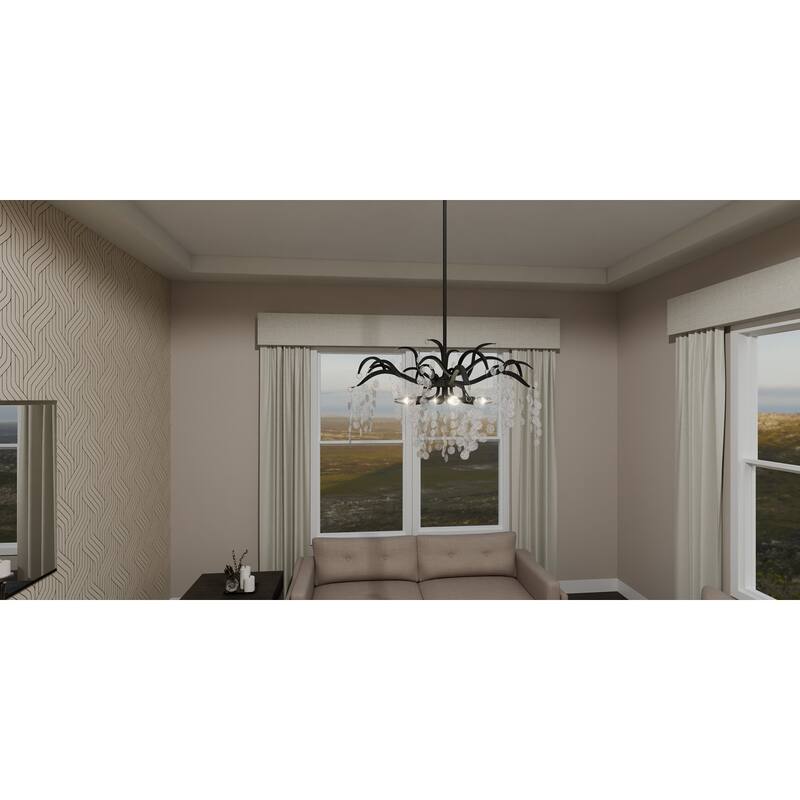 Maple 6-Light Earth Black Chandelier