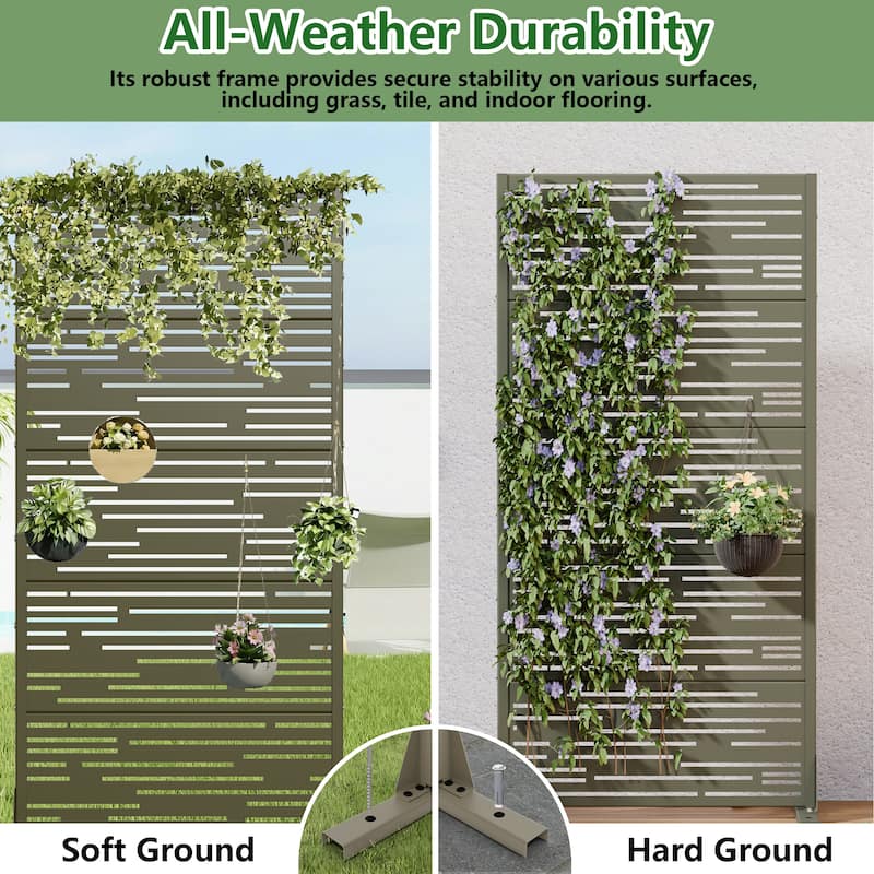 Shine Metal Privacy Screen Panel Free Standing