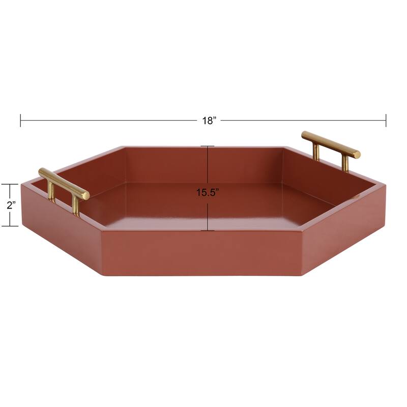 Kate and Laurel Lipton Hexagon Decorative Tray - 18x18