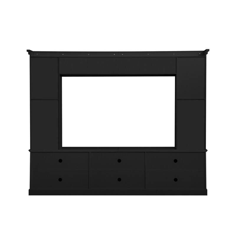 Mid-Century Modern Wall Unit Entertainment Center With Bookshelf For Tvs Up To 70", 94.8" TV Stand With Adjustable Shelf