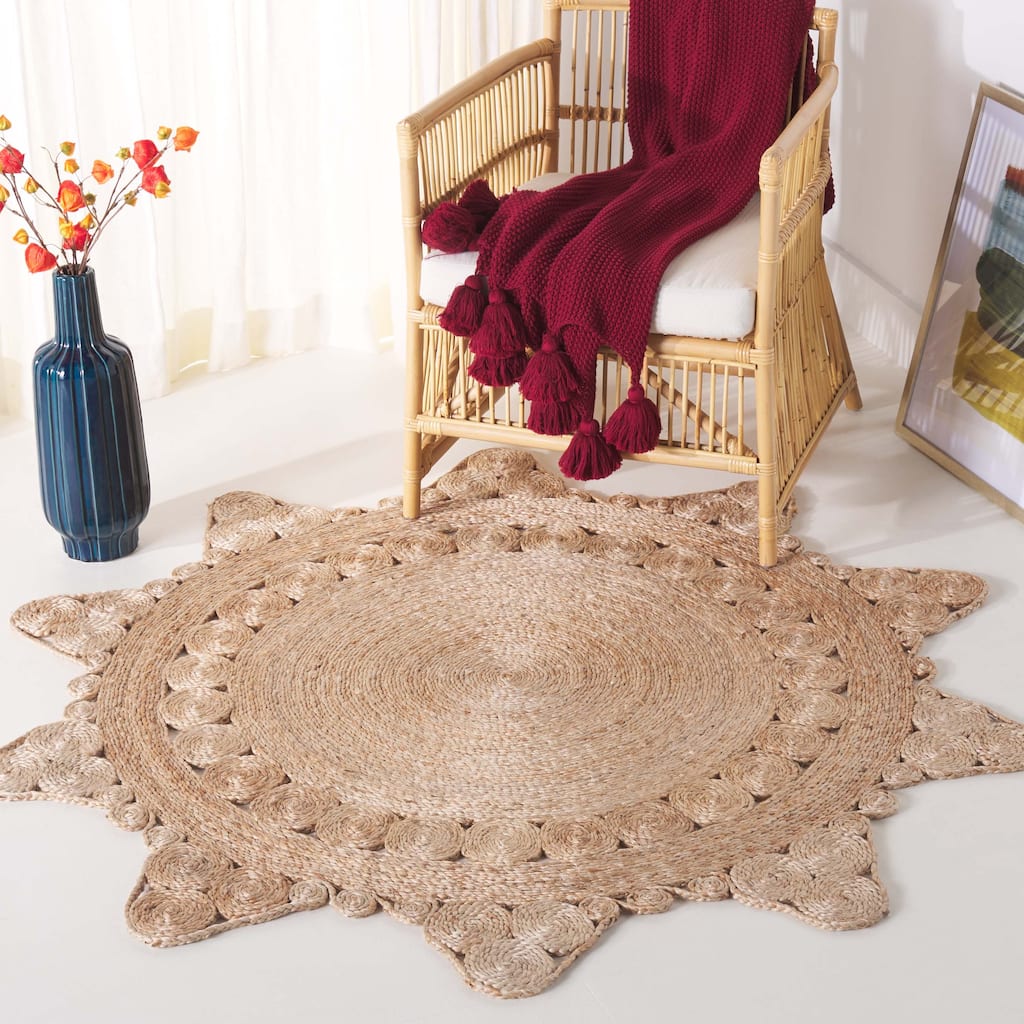 SAFAVIEH Natural Fiber Allena Farmhouse Country Cottage Jute Rug