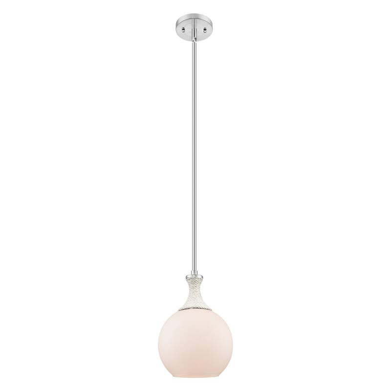 Innovations Lighting 415-1SR-12-8 Astor Pendant Astor 8" Wide Mini - Satin Nickel / Matte White