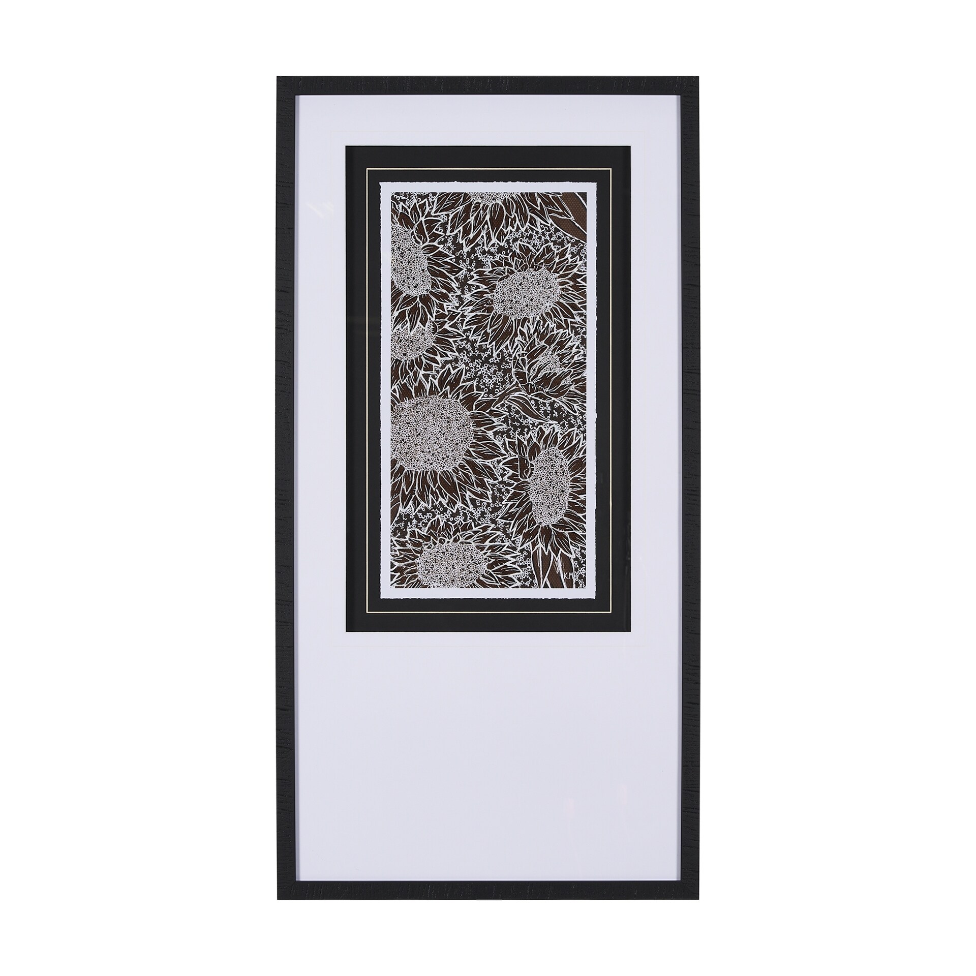 Mercana Sunflower Fest II by Mercana Studio a Hand Embellished Textured Framed Art Print Matted under Glass