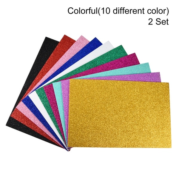 Colorful EVA Glitter Foam Sheets 7.8 x 11.8 Inch 2mm Thickness 1 Set