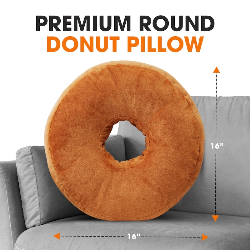 Cheer Collection Super Soft Round Donut Pillow - Assorted Colors