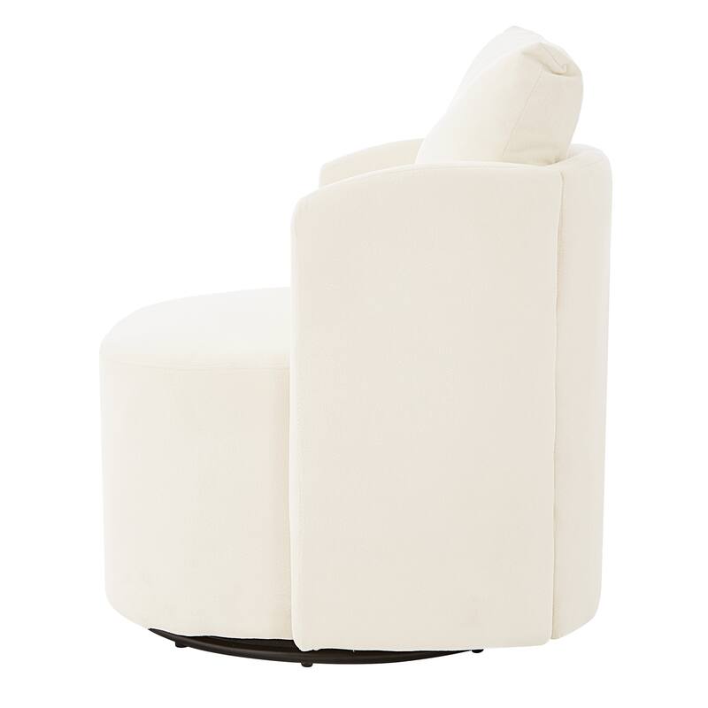 Swivel Chair for Living Room, 29.9" Accent Armchair with Removable Backrest Upholstered Swivel Sofa Chair for Office