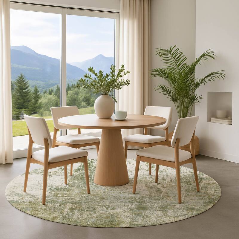 Premium Washable Super Soft Abstract Mayfield Rug - Aloe - 8' x 8'