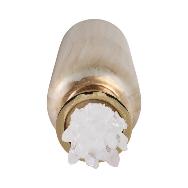 Glass Decorative Vase Glam Accent with Stone Details Modern Style
