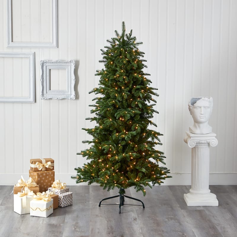 6ft. Fir Artificial Christmas Tree with 450 Clear Lights and 1598 Branches - Classic Full Holiday X-Mas Tree