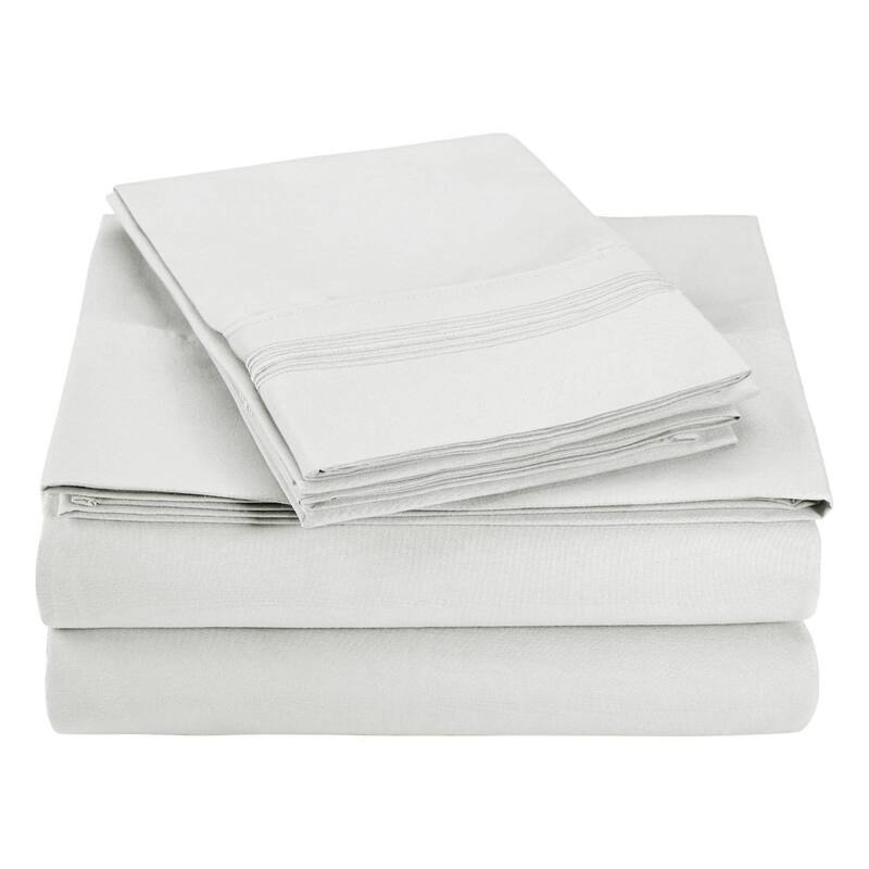 Superior Embroidered Microfiber Deep Pocket Bed Sheet Set